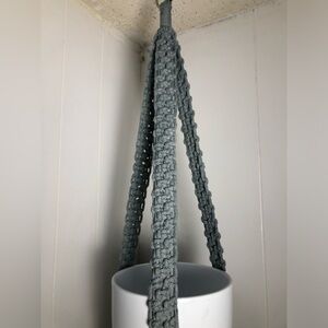 Grey Macrame Plant Hanger. NEW.